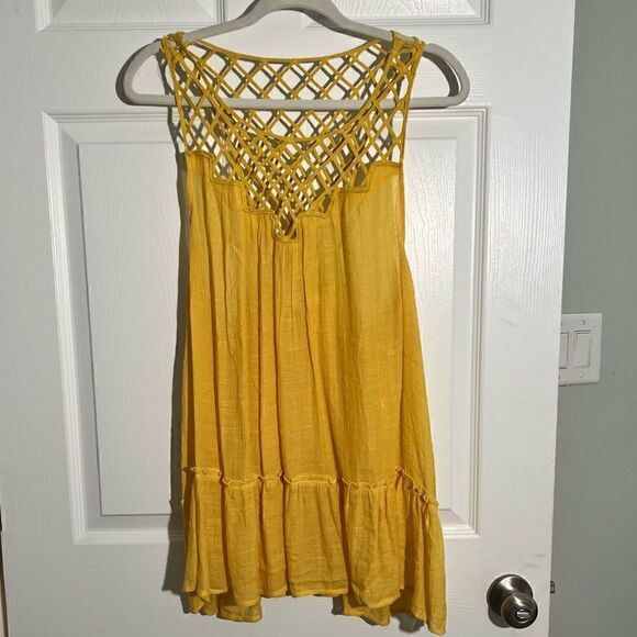 Entro Mustard Yellow tank tunic with netting in front &back - Picture 3 of 14